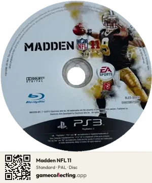 Madden NFL 11 PlayStation 3, PAL disc