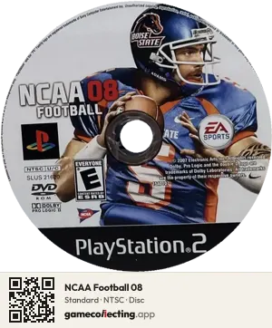 NCAA Football 08 PlayStation 2, NTSC disc