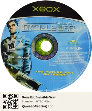 Deus Ex: Invisible War Xbox, NTSC disc