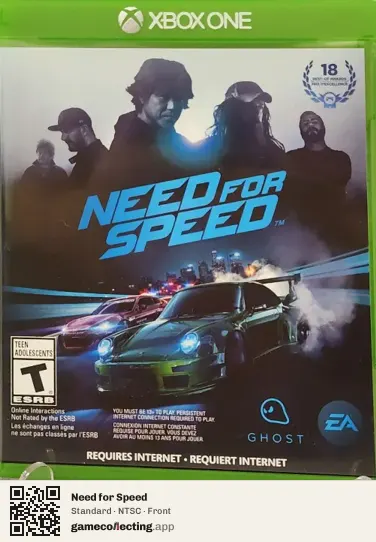 Need for Speed Xbox One, NTSC box front