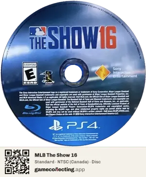 MLB The Show 16 PlayStation 4, NTSC disc
