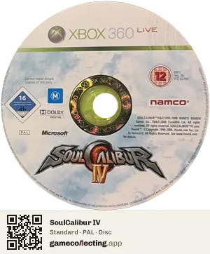 SoulCalibur IV Xbox 360, PAL disc