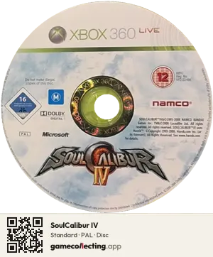 SoulCalibur IV Xbox 360, PAL disc