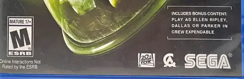 Alien: Isolation, the ESRB box on its front