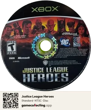 Justice League Heroes Xbox, NTSC disc