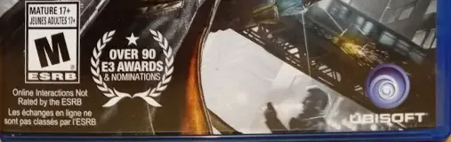 Watch Dogs, the ESRB box on its front