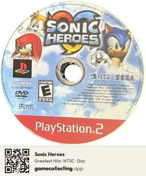 Sonic Heroes PlayStation 2, NTSC disc