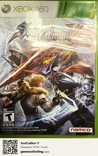 SoulCalibur V Xbox 360, NTSC box front