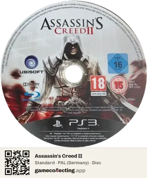 Assassin's Creed II PlayStation 3, PAL disc