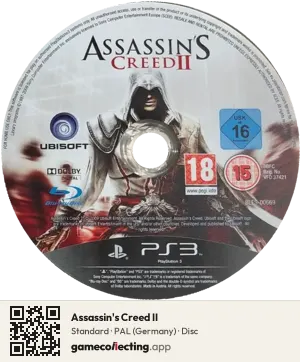 Assassin's Creed II PlayStation 3, PAL disc