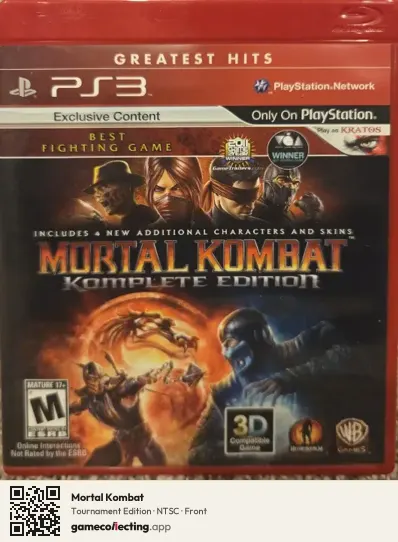 Mortal Kombat PlayStation 3, NTSC box front