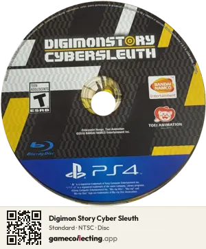 Digimon Story Cyber Sleuth PlayStation 4, NTSC disc