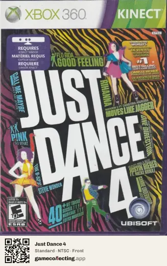 Just Dance 4 Xbox 360, NTSC box front