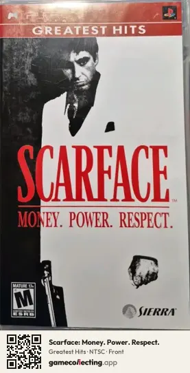 Scarface: Money. Power. Respect. PlayStation Portable, NTSC box front