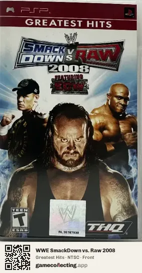 WWE SmackDown vs. Raw 2008 PlayStation Portable, NTSC box front
