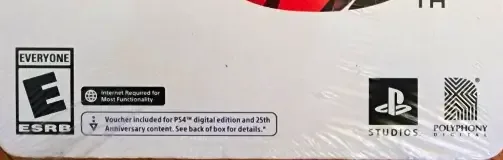 Gran Turismo 7, the ESRB box on its front
