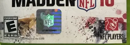 Madden NFL 10, the ESRB box on its front