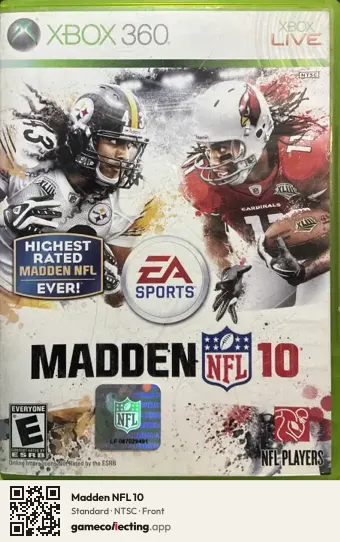 Madden NFL 10 Xbox 360, NTSC box front