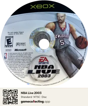 NBA Live 2003 Xbox, NTSC disc
