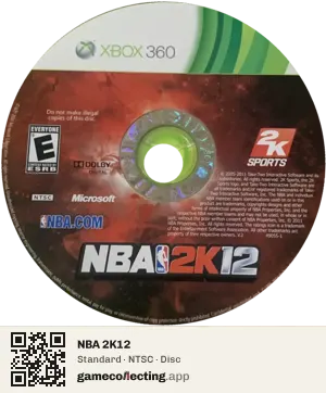 NBA 2K12 Xbox 360, NTSC disc