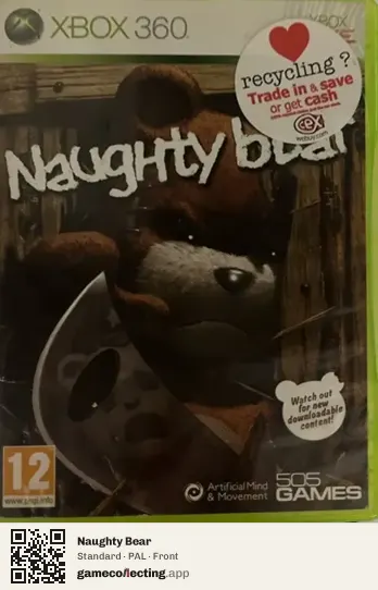 Naughty Bear Xbox 360, PAL box front