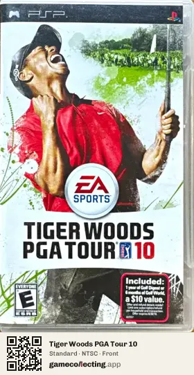 Tiger Woods PGA Tour 10 PlayStation Portable, NTSC box front