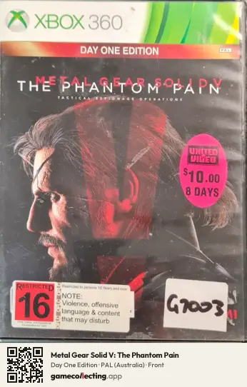 Metal Gear Solid V: The Phantom Pain Xbox 360, Australia box front