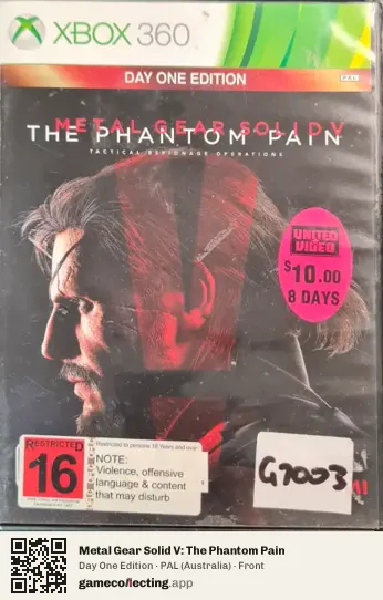 Metal Gear Solid V: The Phantom Pain Xbox 360, Australia box front