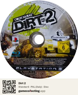 Dirt 2 PlayStation 3, PAL disc