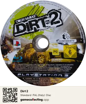 Dirt 2 PlayStation 3, PAL disc