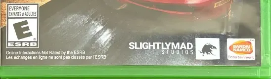 Project CARS 2, the ESRB box on its front