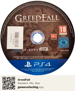 GreedFall PlayStation 4, PAL disc