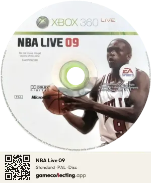 NBA Live 09 Xbox 360, PAL disc