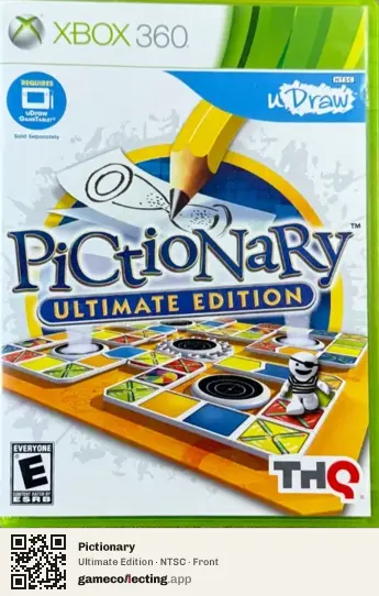 Pictionary Xbox 360, NTSC box front