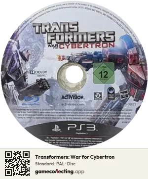 Transformers: War for Cybertron PlayStation 3, PAL disc