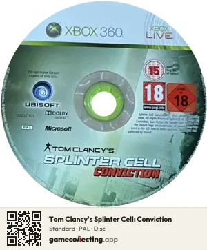 Tom Clancy's Splinter Cell: Conviction Xbox 360, PAL disc