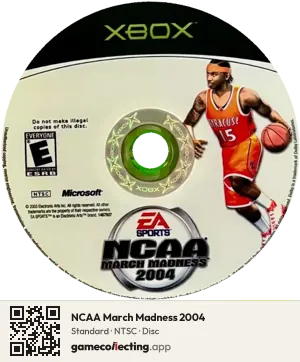 NCAA March Madness 2004 Xbox, NTSC disc