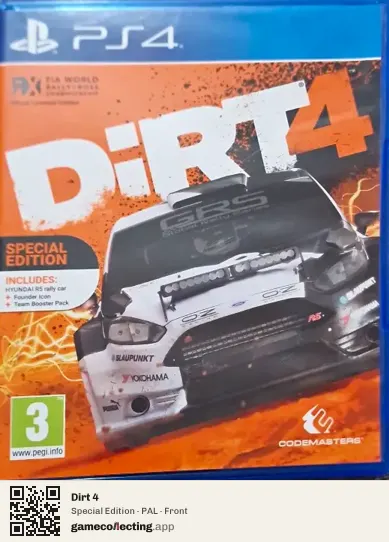 Dirt 4 PlayStation 4, PAL box front