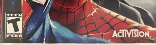 Spider-Man: Shattered Dimensions, the ESRB box on its front