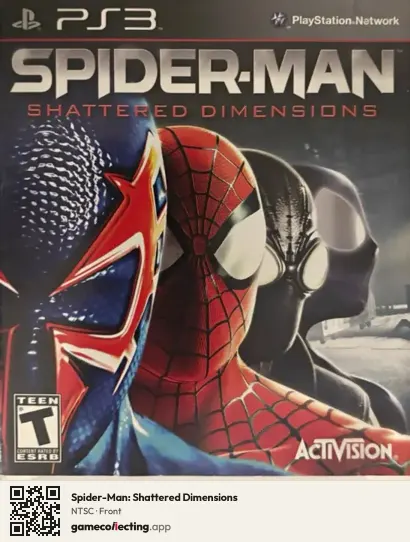 Spider-Man: Shattered Dimensions PlayStation 3, NTSC box front