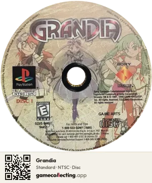Grandia PlayStation, NTSC disc