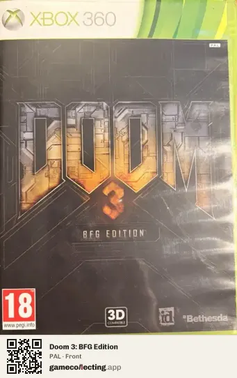 Doom 3: BFG Edition Xbox 360, PAL box front