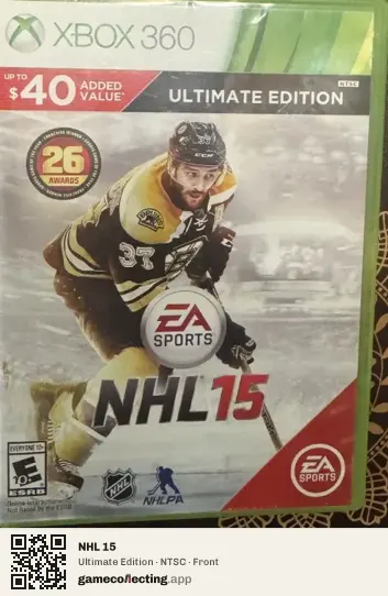 NHL 15 Xbox 360, NTSC box front