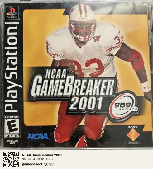 NCAA GameBreaker 2001 PlayStation, NTSC box front