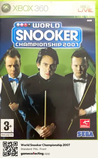 World Snooker Championship 2007 Xbox 360, PAL box front