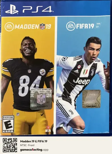 Madden 19 & FIFA 19 PlayStation 4, NTSC box front