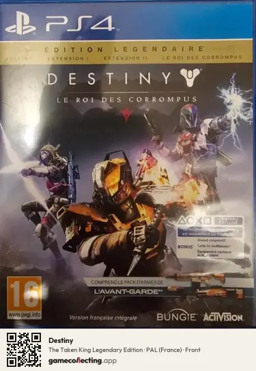 Destiny PlayStation 4, France box front