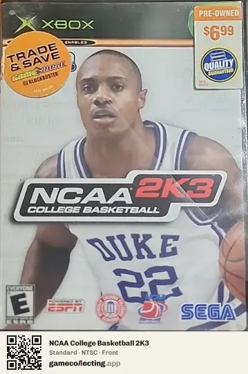 NCAA College Basketball 2K3 Xbox, NTSC box front