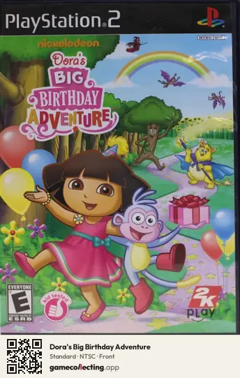 Dora's Big Birthday Adventure PlayStation 2, NTSC box front
