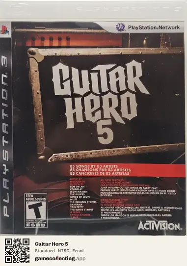 Guitar Hero 5 PlayStation 3, NTSC box front